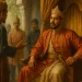 Ilustrasi kehidupan politik Kerajaan Aceh dengan Sultan, ulama, dan bangsawan pada masa kejayaan.